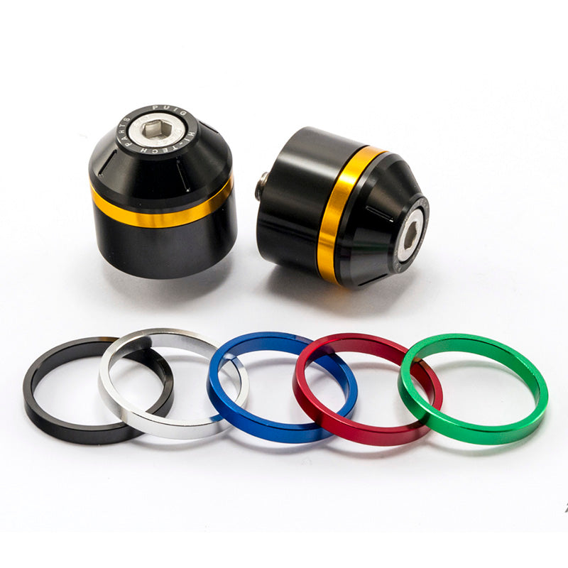 %SHORT BAR END W/RINGS KAWASAKI ER-6N C/BLACK