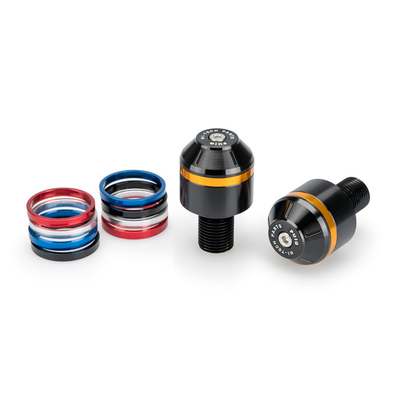 %BAR END ALUMINUM SHORT W/RINGS FOR HANDLEBAR