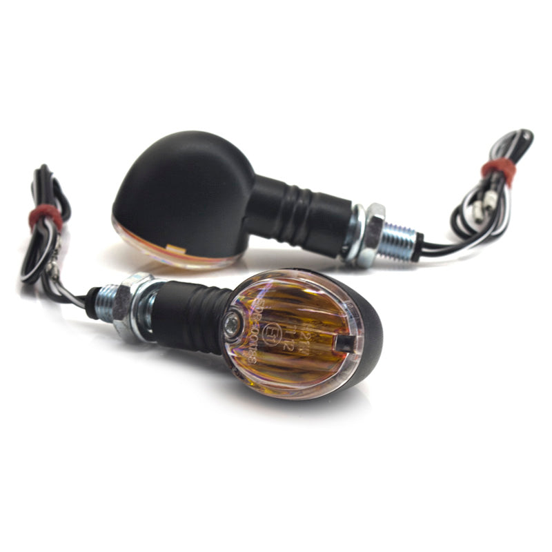 FLASHERS 'ROUND' BLACK CLEAR LENS