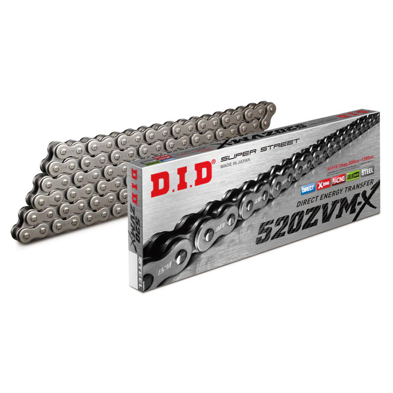 DID CHAINE 520ZVMX-110L ARGENT MAILLE RIVET