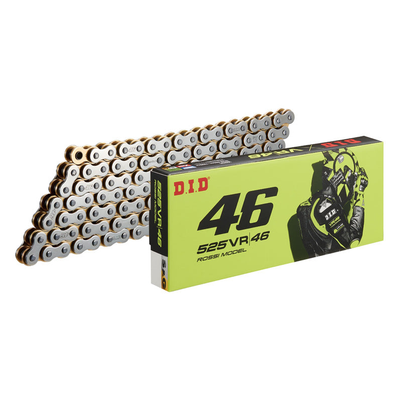 DID CHAINE 525VR46-120L ARGENT & OR MAILLE RIVET