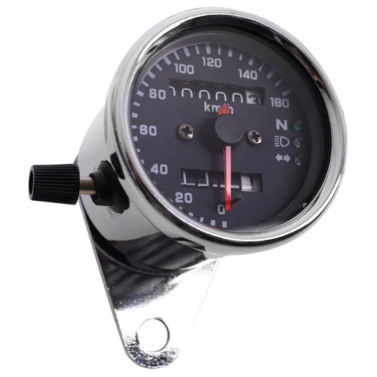 #UNIVERSAL SPEEDOMETER CHROME LED W/ INDICATOR