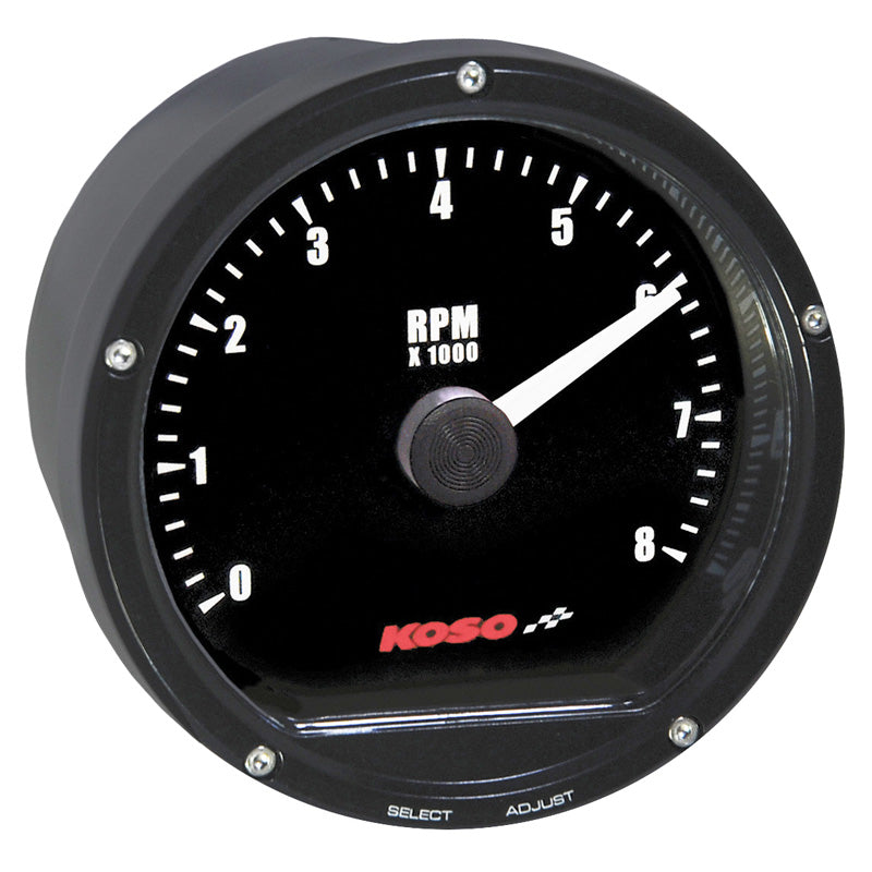 TNT-01R TACHOMETER BLACK FACE/BK CASING-METRIC-C