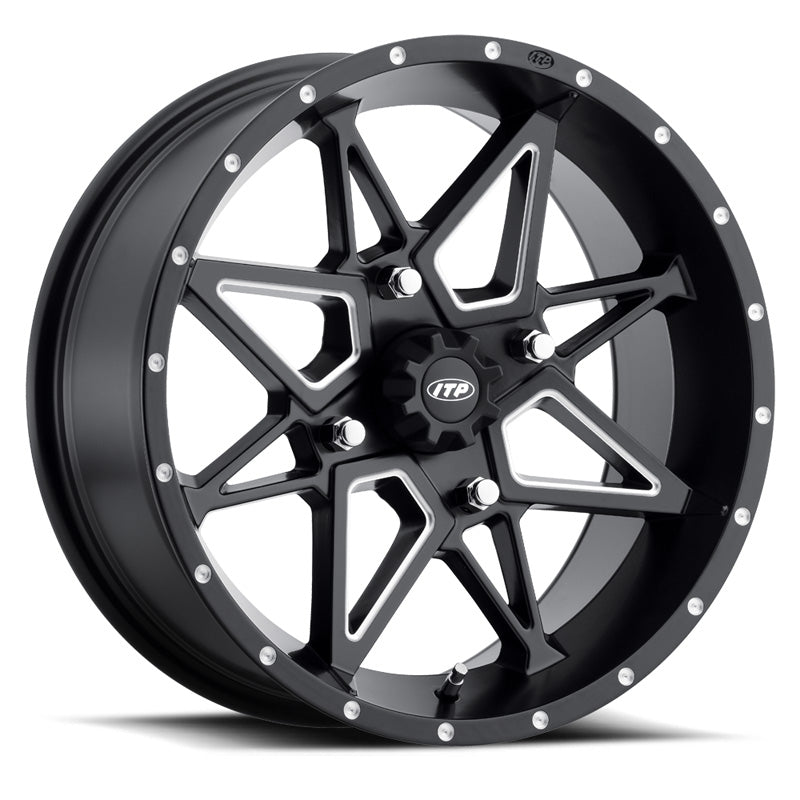 #TORNADO 14X7 4/110 5+2 BLACK WITH MILLED ACCENTS