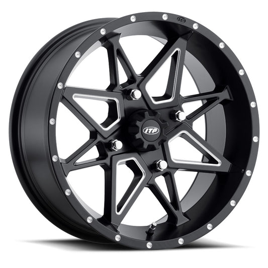 #TORNADO 14X7 4/110 5+2 BLACK WITH MILLED ACCENTS