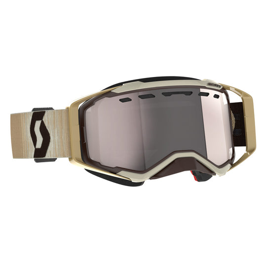 #GOGGLE PROSPECT SNOW BEIGE/BROWN - SILVER CHROME