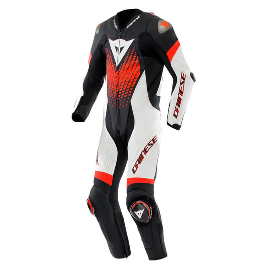 LAGUNA SECA 6 PERF 1PC LTH SUIT BLK/WTH/RED-FLUO 5
